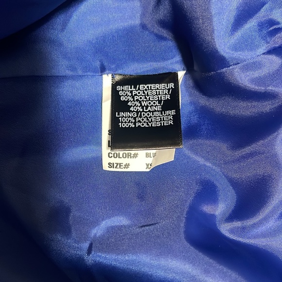 New with tags Sam Edelman Notch Collar Wool Blend Blue Pea Coat Womens Size XS - Picture 8 of 9